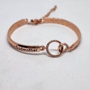 Bracelet Godmother Goddaughter Love Rose Gold Tone Split Cuff